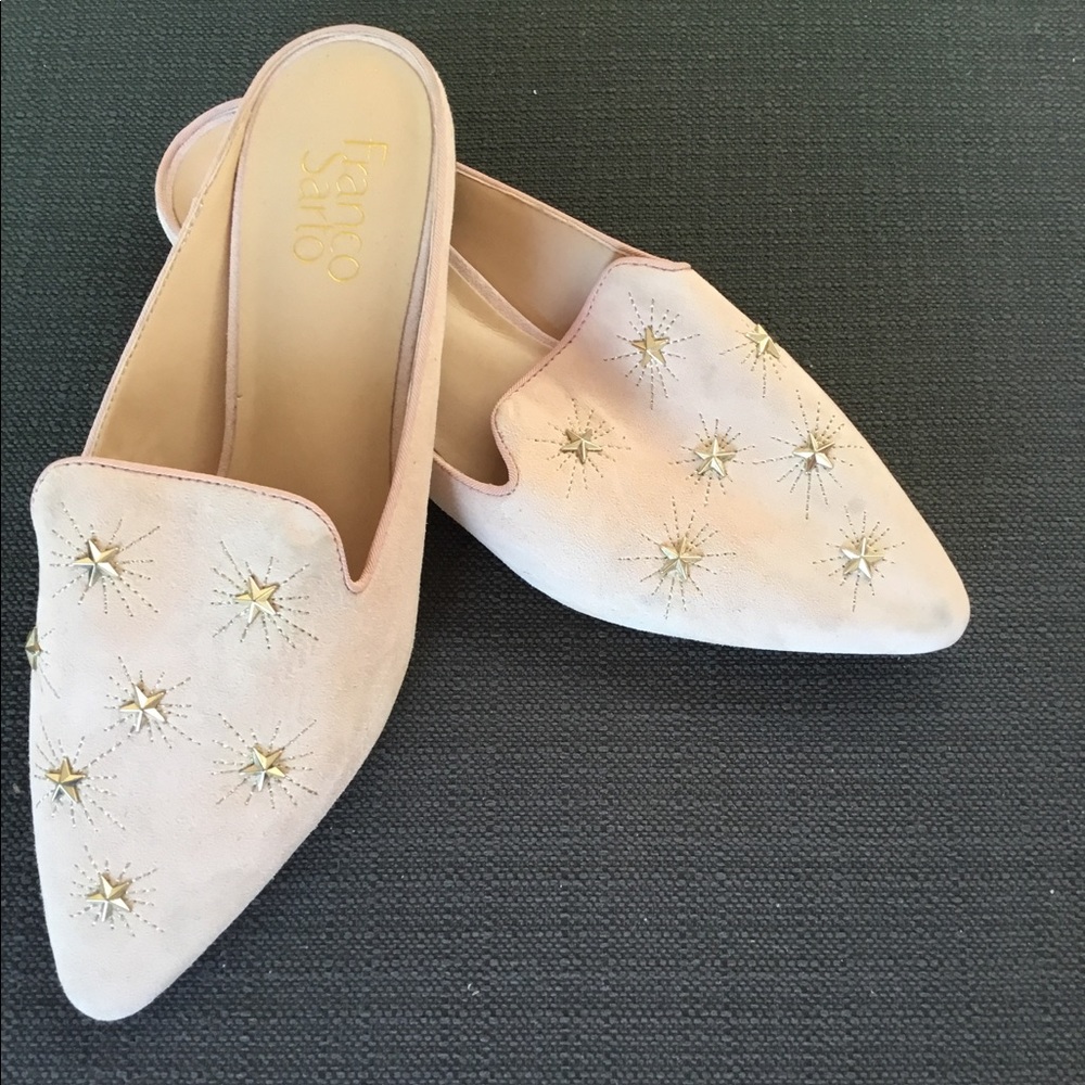 Franco Sarto Baby Pink with Stars Mules Size 8 1/2